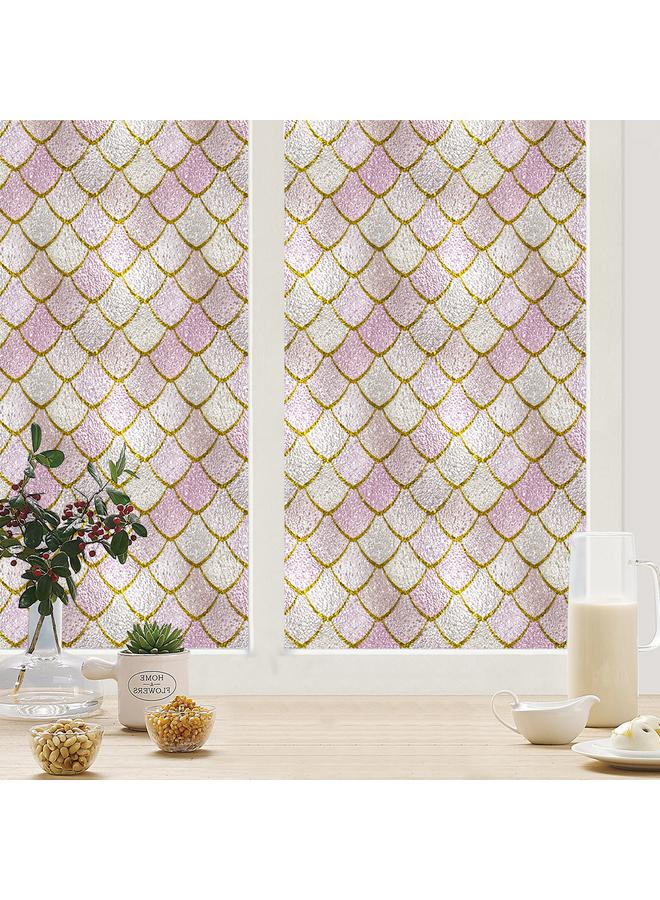 Bluejw BL092-111 Color Retro Electrostatic Glass Sticker PVC Glue-free Window Sticker Removable Frosted Glass Window Decorations - Image 1