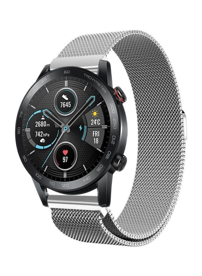 NIBEMINENT Replacement Band For Huawei Honor MagicWatch 2 46mm Silver  - Image 2