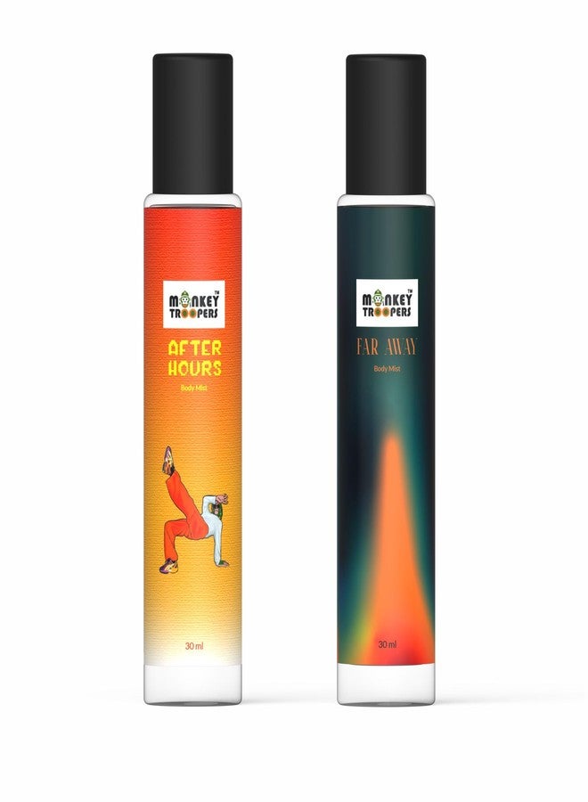 MONKEY TROOPERS Afterhours and Far Away Combo Body Mist for Women and Men | Skin Friendly, Refreshing and Long Lasting Body Mist | Combo Pack of 2 (60ml) - Image 1