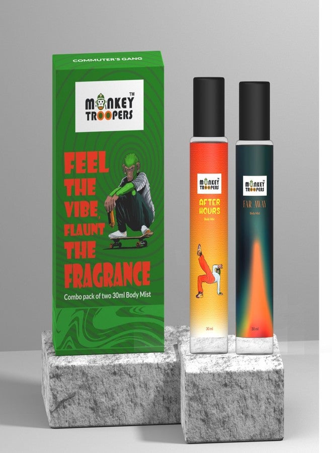 MONKEY TROOPERS Afterhours and Far Away Combo Body Mist for Women and Men | Skin Friendly, Refreshing and Long Lasting Body Mist | Combo Pack of 2 (60ml) - Image 2