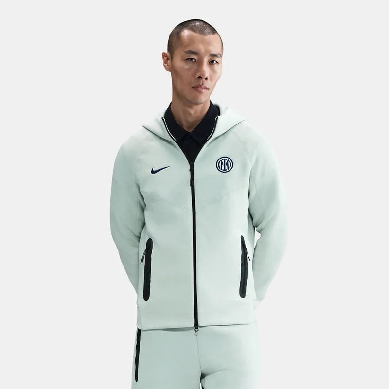 Men's Inter Milan Tech Windrunner Fleece Football Full-Zip Hoodie