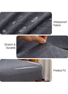 Hihonor Waterproof Chair Covers for Dining Room, Stretch Jacquard Dining Chair Slipcovers Removable Washable Chair Protector for Kitchen, Hotel, Restaurant, 6 PCS (Dark Gray)  - Image 3