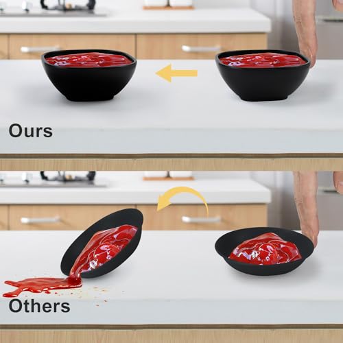 Wrova 6 pack wheat straw dipping bowls 5oz,alternative plastic soy sauce dishes,unbreakable small dessert bowls microwave and dishwasher safe for snack,sushi,condiment (Black Series) - Image 5