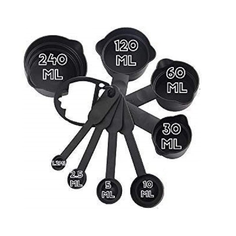 BLUE WONDER Blue Wonder Combo of Potato Vegetables Pav Bhaji Masher with 8 Pieces Black Measuring Cups Spoons Set  - Image 2