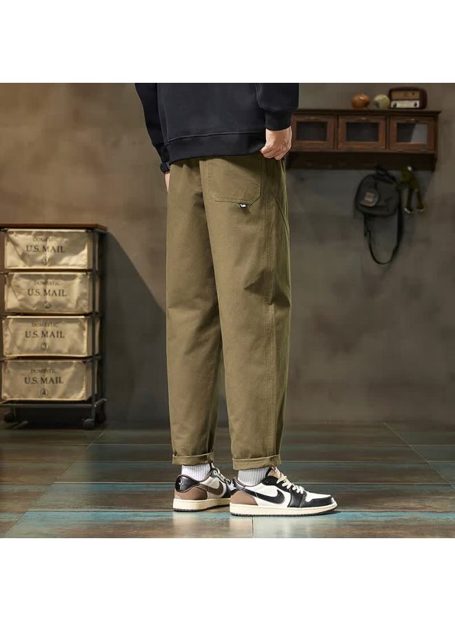 TonLion Tangshi  Autumn Winter Men's Woven Front And Back Seam Loose Straight Casual Pants - Image 2