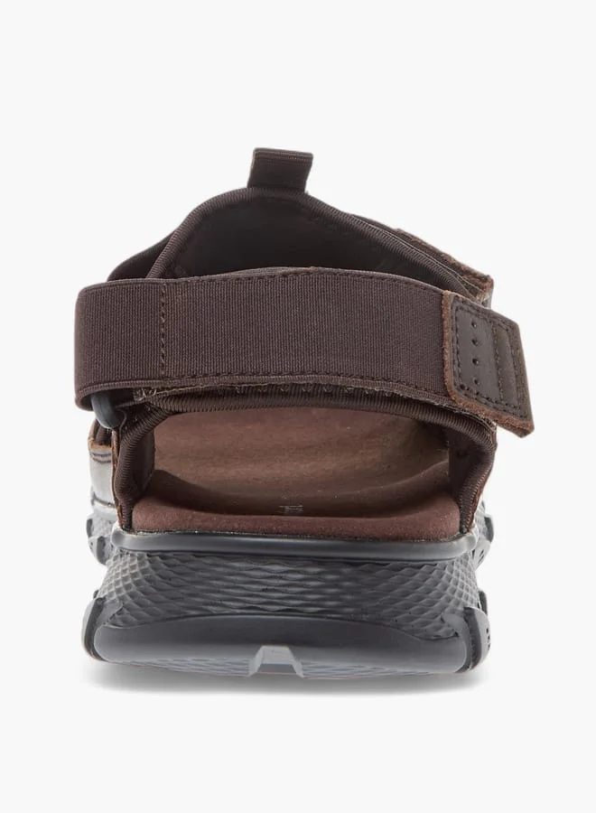 Le Confort Mens  Strap Sandals With Hook And Loop Closure
