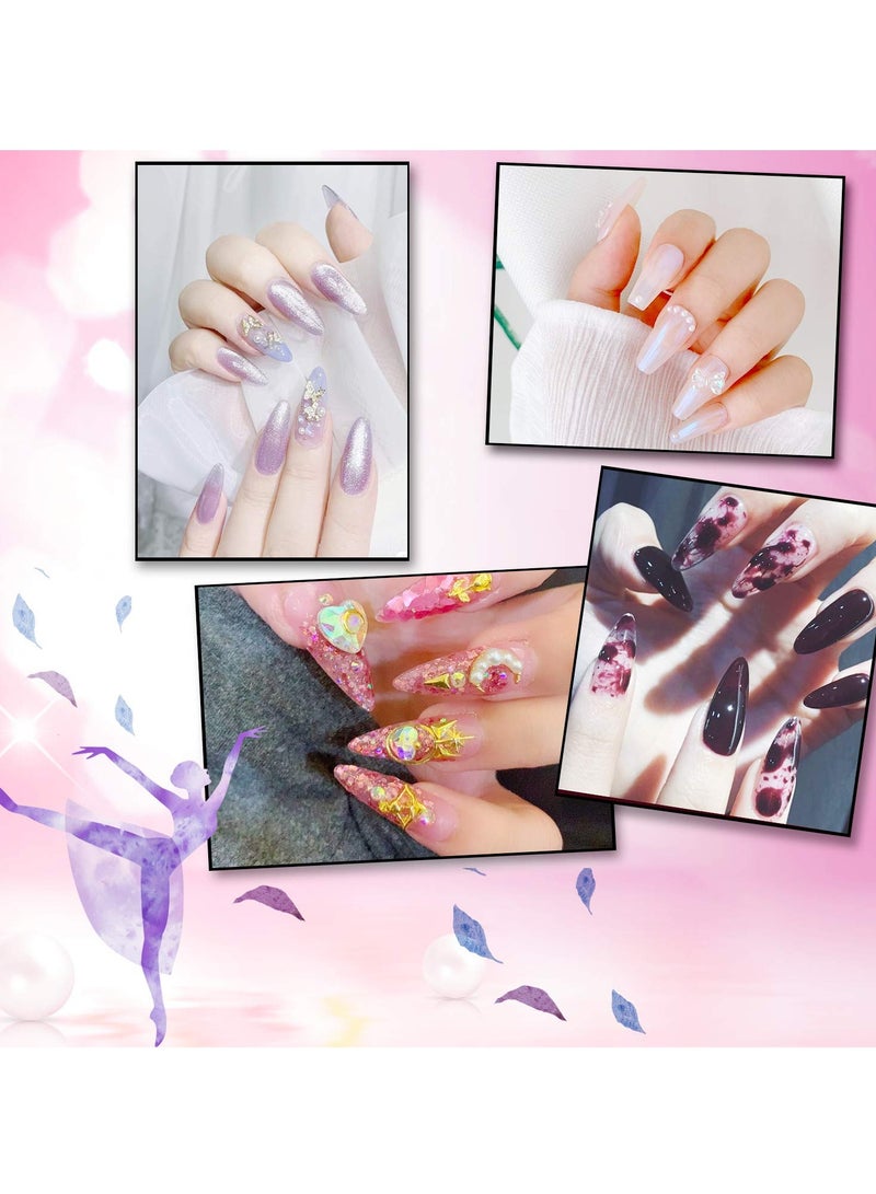 SOLARAE 1000PCS Long Stiletto Nail Tips Acrylic Nails Artificial Half False Flake 10sizes with Clear Plastic Cases for Salon Shop Diy Art Ballerina - Image 4