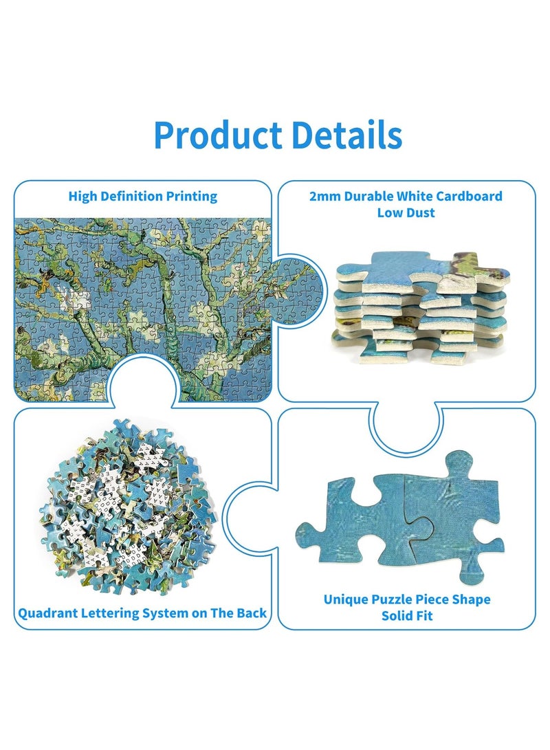 1000 Pieces Of Van Gogh Impression Oil Painting Almond Flower Puzzle Puzzle - High-Quality Puzzle, Suitable For Family Entertainment Of Adults And Children - Image 3