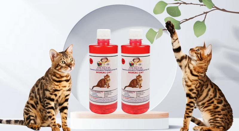 SWACCH Shampoo Specially FORMULATED for Bengal Cat (500ML) (Pack of 2) Strawberry - Image 2