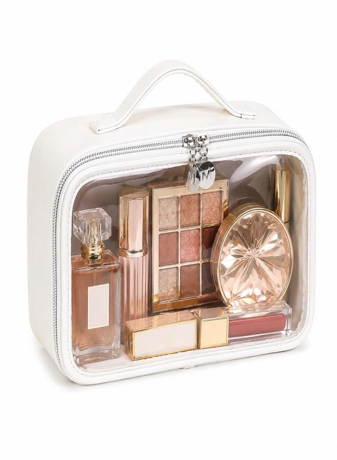 Travel Makeup Bag for Women, Clear Front Cosmetic Organizer with Handle, Toiletry Bag for Skincare, Makeup Storage and Beauty Essentials, Travel Organizer for Vacations, Business Trips and Daily Use - Image 1