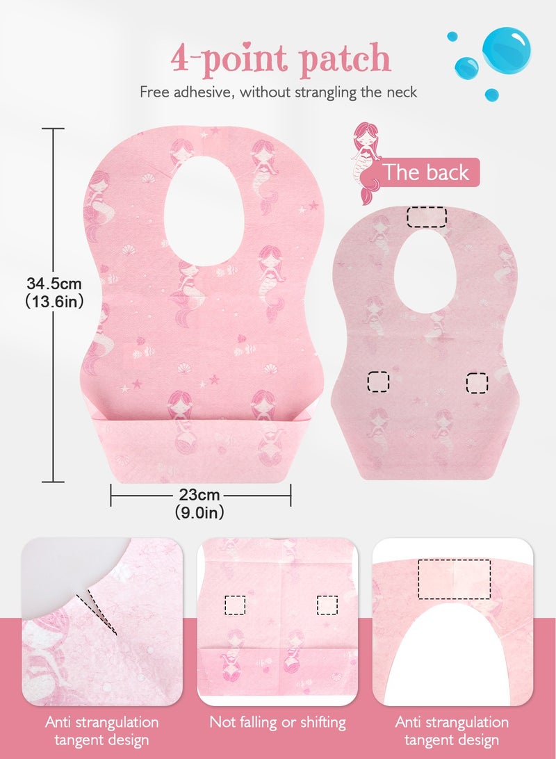 URbazaar 40-Pcs Disposable Baby Bibs for Feeding Drooling – Travel Bibs for Baby  Absorbent + Leakproof Disposable Bibs Baby - Image 2