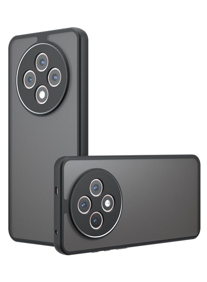 جراب حمايه اسود مط غير لامع ومقاوم للصدمات متوافق مع Oppo Reno 12F (أسود) - Image 1