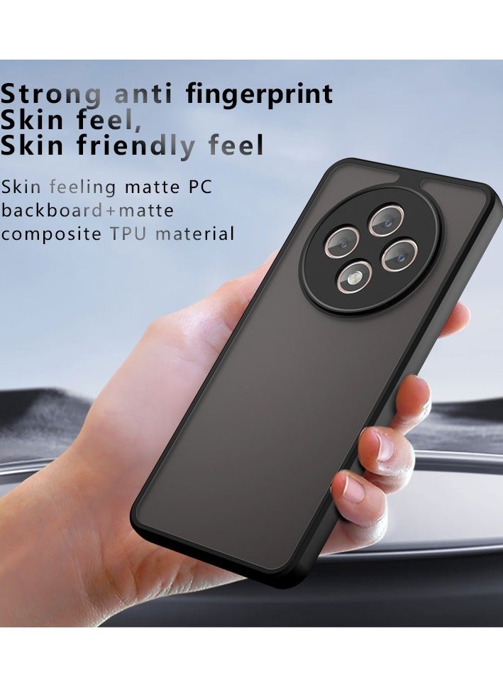 جراب حمايه اسود مط غير لامع ومقاوم للصدمات متوافق مع Oppo Reno 12F (أسود) - Image 3