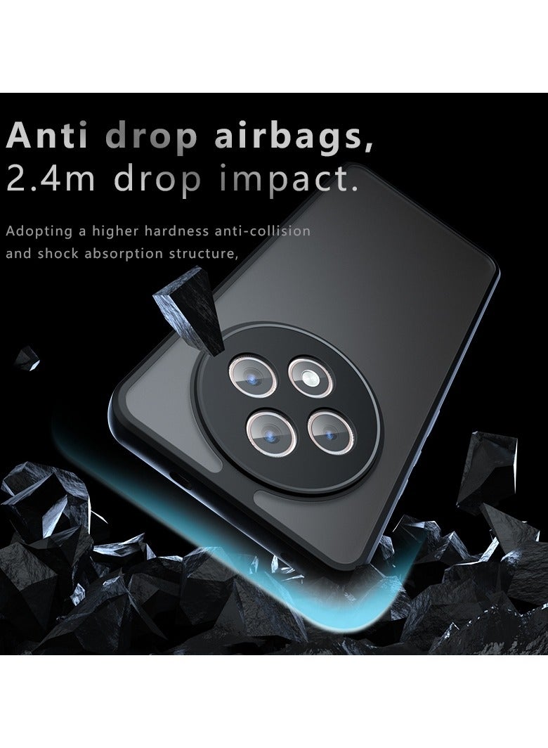 جراب حمايه اسود مط غير لامع ومقاوم للصدمات متوافق مع Oppo Reno 12F (أسود) - Image 4