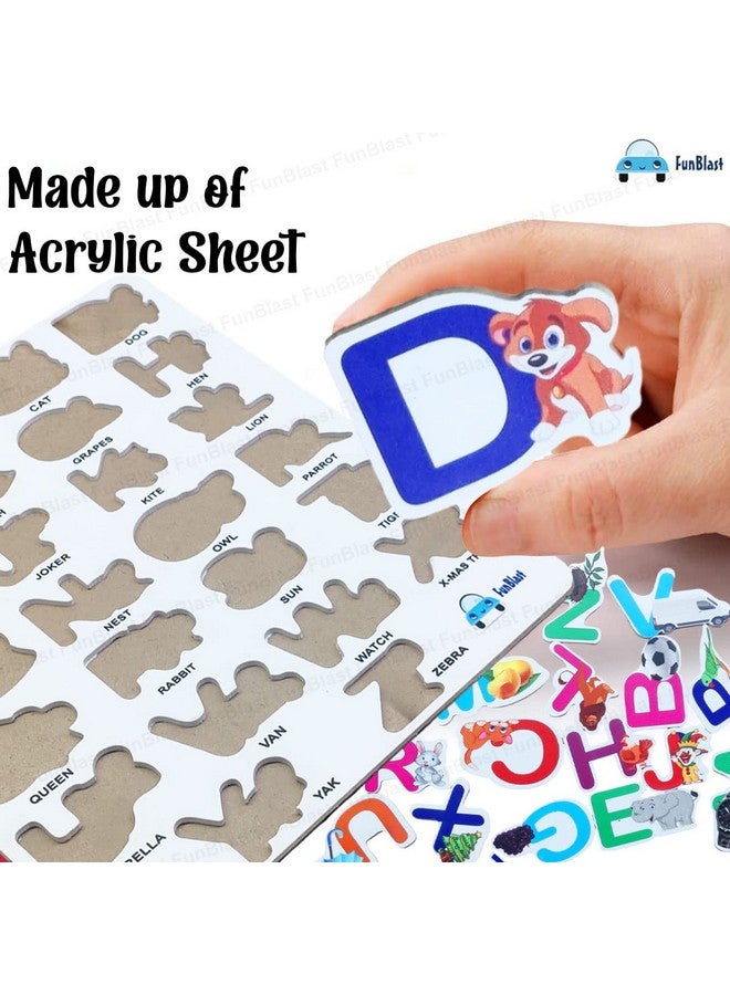 فنبلاست لوحة فن بلاست لتعليم الحروف الأبجدية للأطفال، لوحة أكريليك تعليمية للأطفال الصغار، لوحة تعليمية لمرحلة ما قبل المدرسة، للأولاد والبنات (متعددة الألوان) - Image 3
