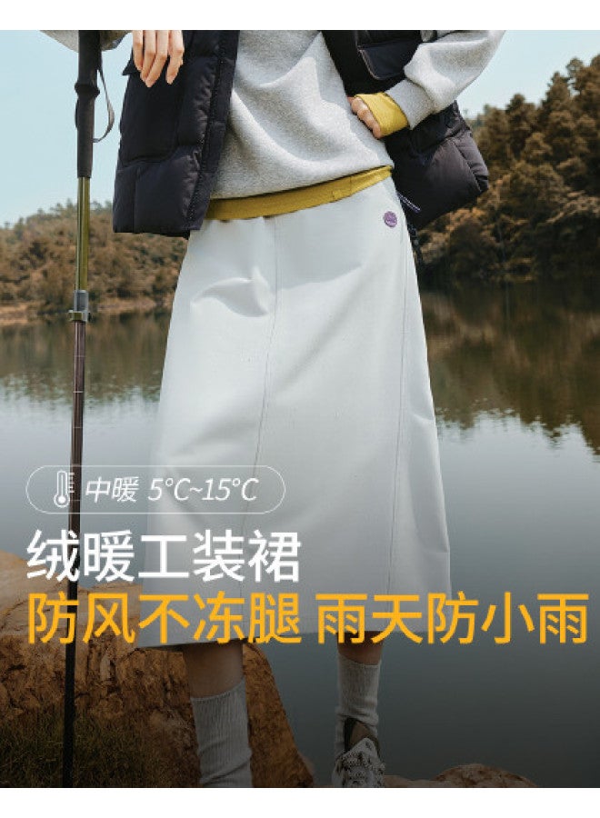 Beneunder Windproof And Light Rain Resistant Women'S A-Line Skirt For Spring And Autumn Outdoor Wear, Winter Fleece Warm Work Skirt, Cold-Proof Midi Skirt - Image 1