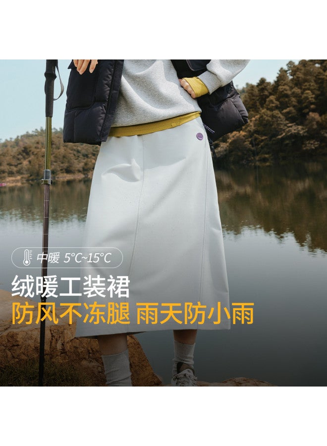 Beneunder Windproof And Light Rain Resistant Women'S A-Line Skirt For Spring And Autumn Outdoor Wear, Winter Fleece Warm Work Skirt, Cold-Proof Midi Skirt - Image 2