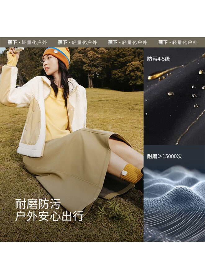 Beneunder Windproof And Light Rain Resistant Women'S A-Line Skirt For Spring And Autumn Outdoor Wear, Winter Fleece Warm Work Skirt, Cold-Proof Midi Skirt - Image 4