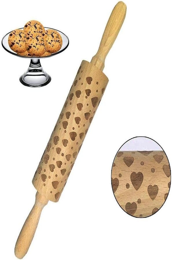 Lavnik Baking Embossing Rolling Pin, Heart Design, Dough Roller, for Baking Cookie Fondant Pastry Clay Dough, Wooden Rolling Pin, Hearts Pattern, Cookies Decorating Wooden Rolling pin - Image 5