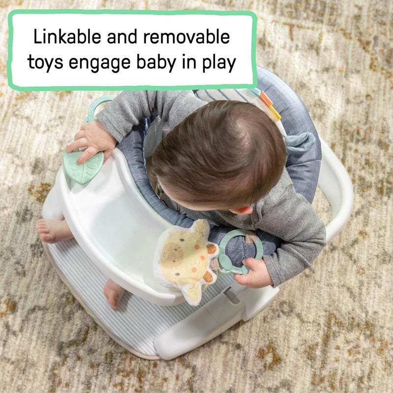 - Prop Spot Learn-to-Sit Floor Seat for Baby, Removable Tray, 2 Linkable Toys, Tummy Time Mat, Unisex, for Ages 4-12 Months - Casi - Image 4