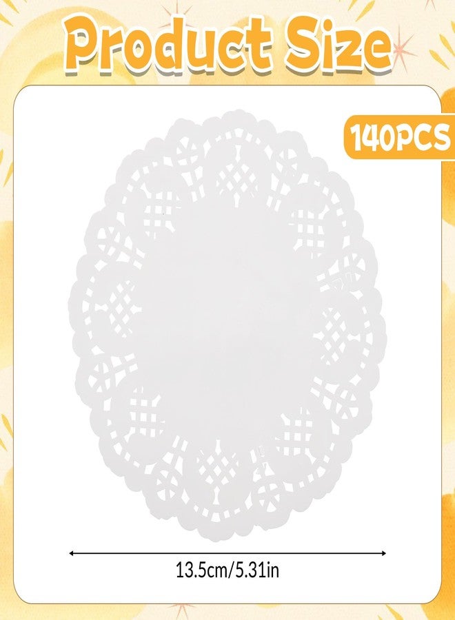 salbsever 140 Pcs White Paper Doilies, Doilies for Dessert Trays 5 Inch Round Doily Paper for Food,Cakes, Desserts, Crafts, and Table Decorations - Image 2