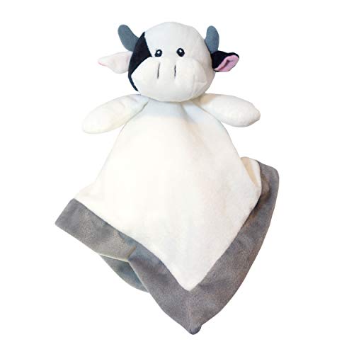 Baberoo Lovey Security Blanket 12 inch Square Stuffed Animal Baby Blankie for Girls or Boys Cow 12 Inch Pack of 1