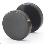 Unisex Titanium Barbell Stud Earrings 6mm black one 