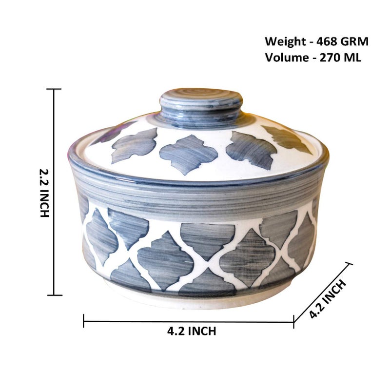 Kunhar Kunhar Multipurpose Ceramic Donga - Grey | 270 ML Lidded Serving Donga | Microwave & Dishwasher Safe | Ideal for Gravy, Dal, Curry & More  - Image 4