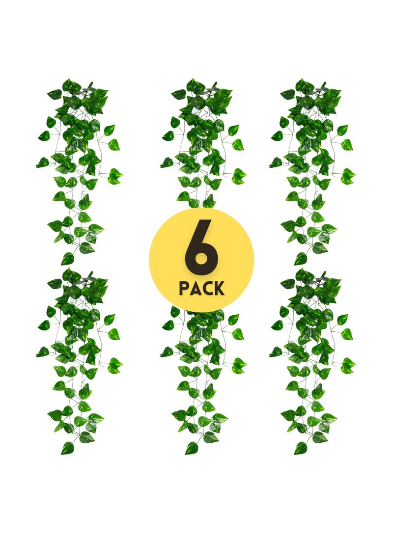 DecoreBugs DecoreBugs Artificial Plants Leaves Hanging Ivy Garlands Plant Greenery Vine Creeper Home Decor Door Wall Balcony Decoration Party Festival Craft Pack of 6  - Image 2