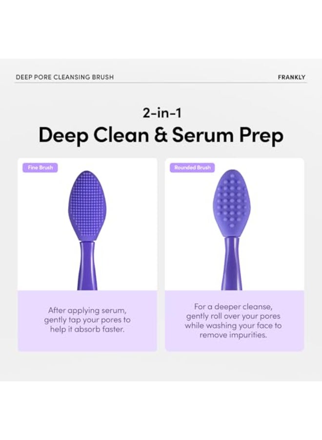 FRANKLY Pore Cleansing Silicone Face Brush Gentle Facial Exfoliator Blackhead Care Deep Pore Cleanser Massage Brush Daily Skincare Tool for Smooth Glowing Skin Hygienic Reusable - Image 3
