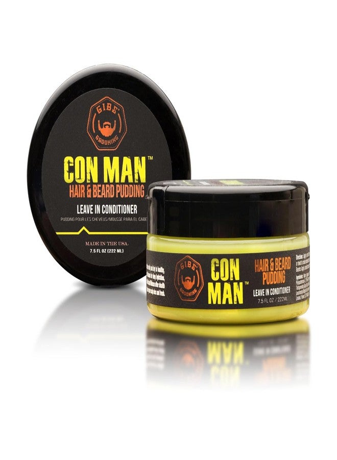 GIBS Con Man Hair & Beard Pudding - Leave-In Conditioner, Curl Definer,Green 7.5 Fl oz - Image 1