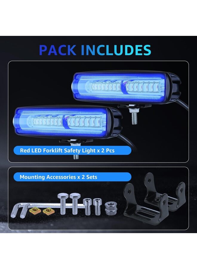 Generic LED Forklift Safe Light - 2Pack Straight Side Zone Warehouse Pedestrian Light 30W (158 * 42mm) (Color: Blue)  - Image 4