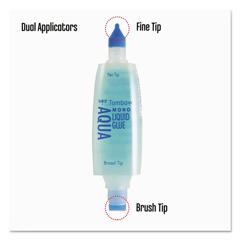 Tombow Tombow 52180 MONO Aqua Liquid Glue 169 Ounce 1Pack Dual Tip Dispenser for Precise to Full Coverage Application that Dries Clear - Image 4
