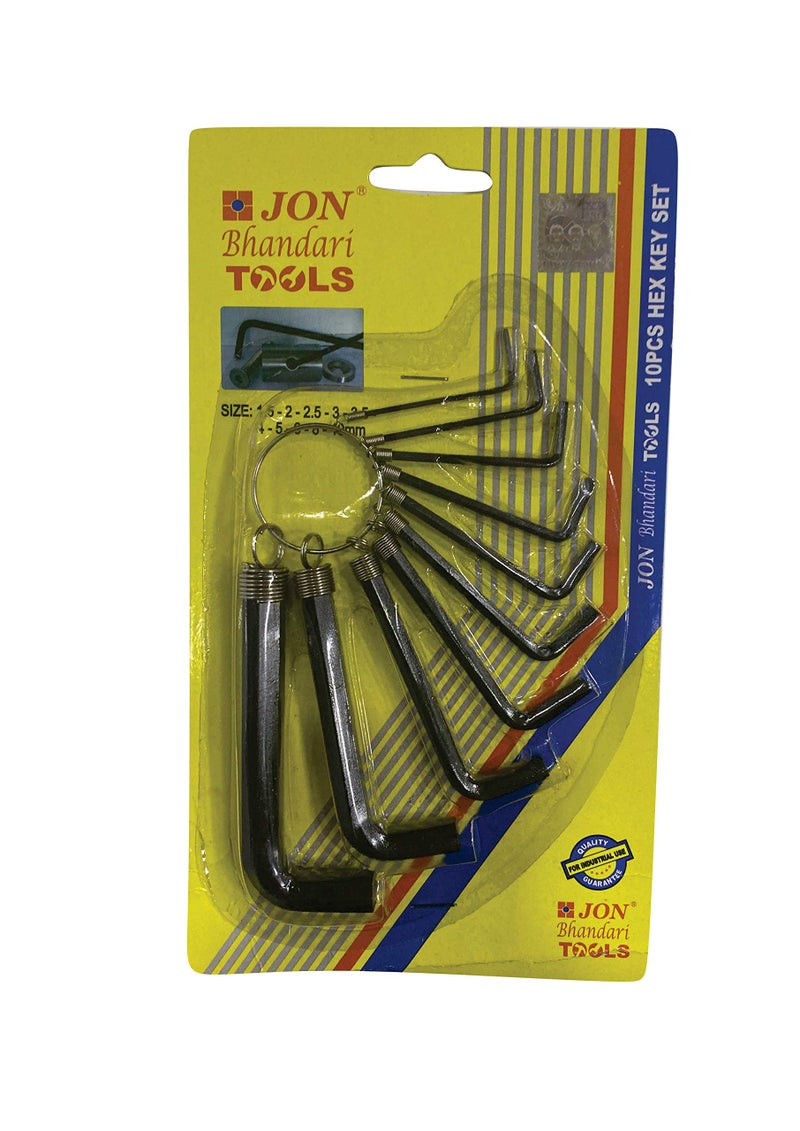 Jon Bhandari Tools Allen Key Set (1.5mm – 10mm) | 10pc Metric Hex Key/Wrench Set | L-Shaped Hex Spanner Tool Kit for Bike, Furniture, DIY & Home Use - Image 3