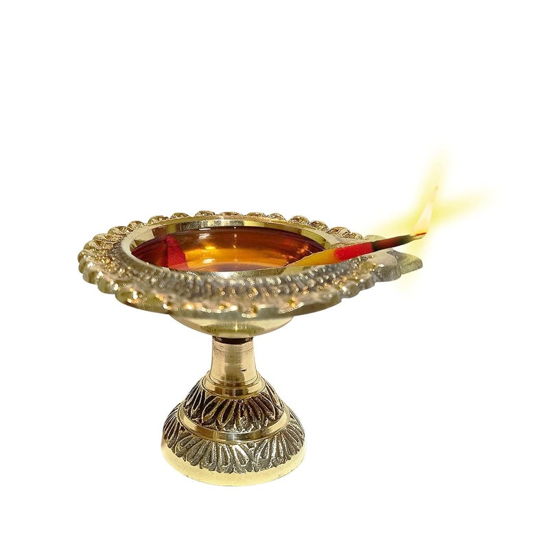 Santosh Bhakti Bhandar Santosh Bhakti Bhandar Brass Diya 25 x 15 x 2 inch Gold 