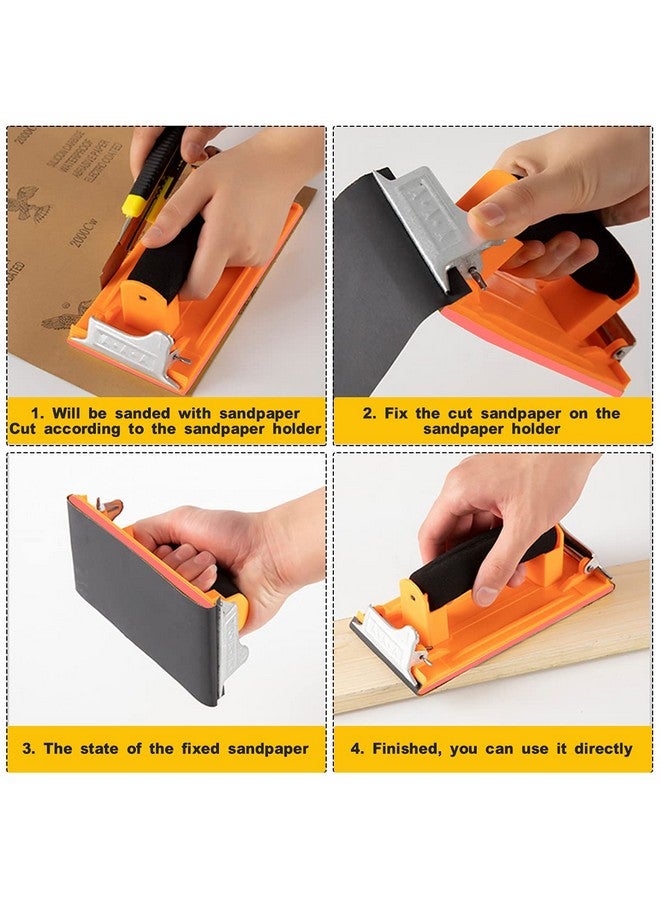 Futurekart Handle Sander with Sponge Holder Manual Detail Sanders Soft Grip Handle Sander Tool - Yellow - Image 4