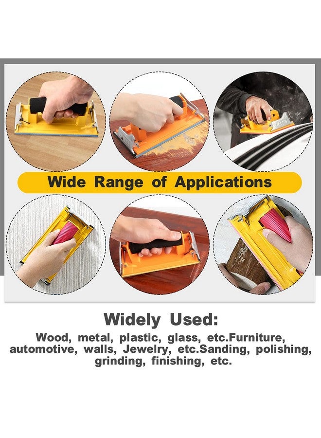 Futurekart Handle Sander with Sponge Holder Manual Detail Sanders Soft Grip Handle Sander Tool - Yellow - Image 3