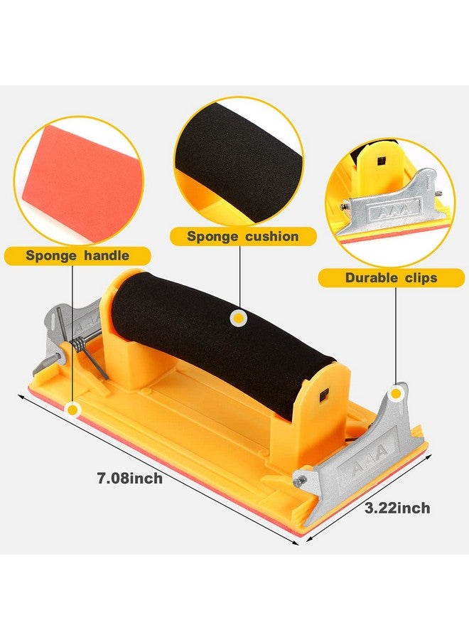 Futurekart Handle Sander with Sponge Holder Manual Detail Sanders Soft Grip Handle Sander Tool - Yellow - Image 2