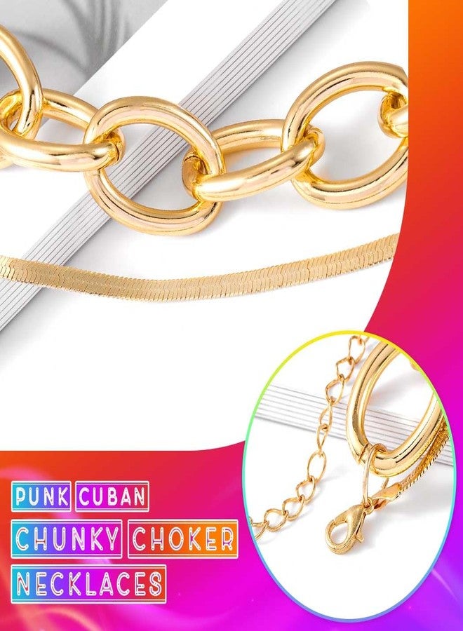 CLOACE Layered Choker Necklaces Gold Cuban Link Chain Necklace Snake Link Jewelry Jewelry Adjustable for Women and Girls (Snake Chain) - Image 4