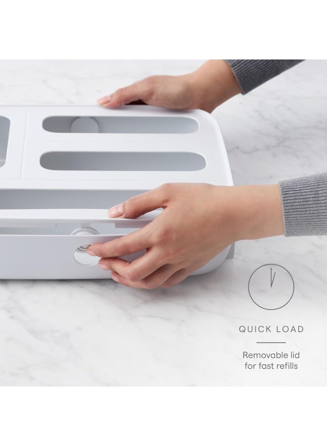 يوكوبيا YouCopia StoraBag Drawer Food Bag Dispenser, 3-Slot Plastic Ziploc Bag Organizer for Kitchen, Holds Food Storage Bags, Freezer Bags, Snack Bags, BPA-Free, Easy to Clean - Image 2