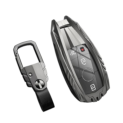 SLAKNOK for Mercedes Benz Key Fob Cover with Keychain,Zinc Alloy Protection Key Case Compatible with 2019-2021 A-Class C-Class G-Class 2017-2022 E-Class 2018-2021 S-Class Key shell Accessories - Image 1