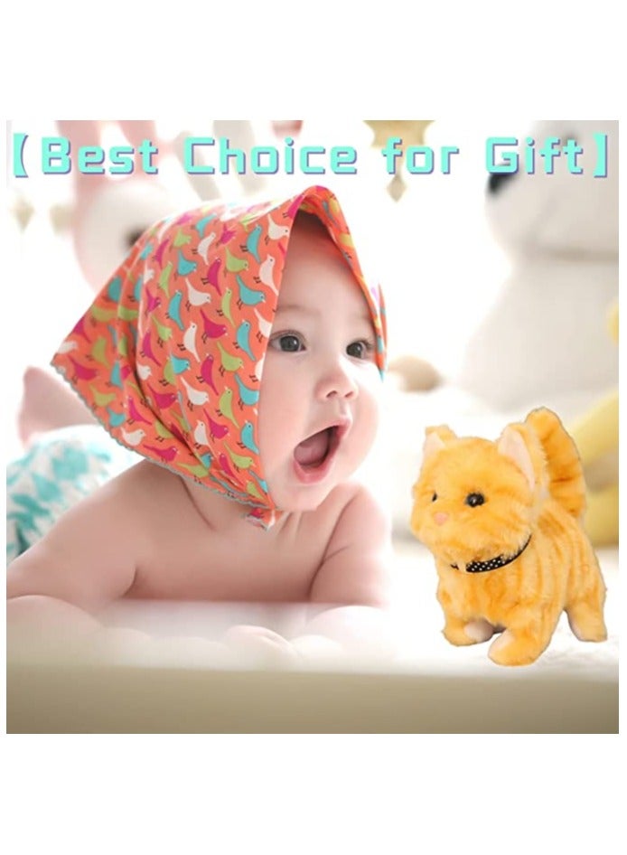 Interactive Electric Plush Cat Toy, Walking and Meowing Stuffed Animal, Persian Kitten with Wagging Tail, Fun Companion for Kids, Perfect Birthday Gift (Yellow) - Image 3