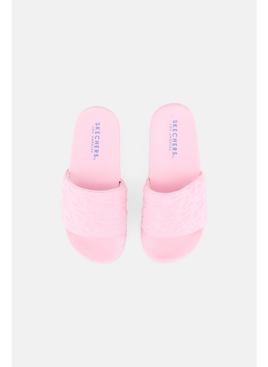 SKECHERS Kids Girl Gambix III Style Hype Slip On Slide, Pink  - Image 3