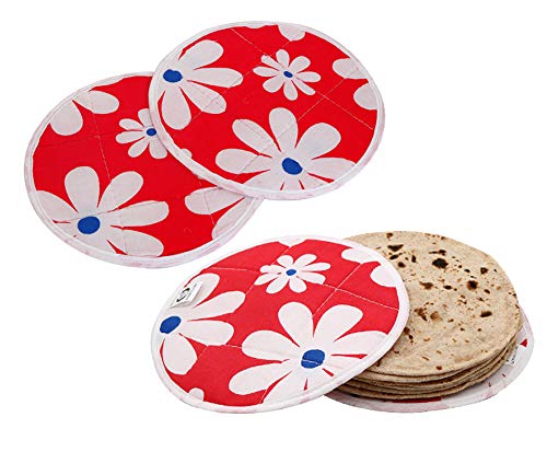 Kuber Industries Kuber Industries Cotton 4 Pieces Roti CoverChapati CoverRoti Rumals Red 2 Piece Top 2 Piece BottomCTKTC032556  - Image 5