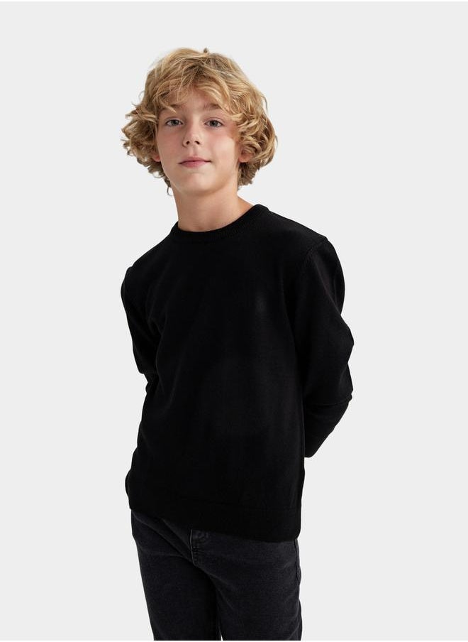 DeFacto - Regular Fit Crew Neck Knit Sweater by Styli - Image 1