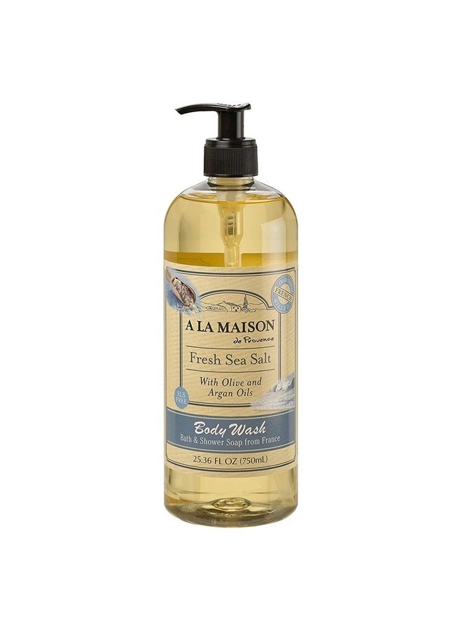 A La Maison Fresh Sea Salt Hydrating Body Wash - Triple French Milled Natural Shower Gel Body Wash for Women and Men (25.36 oz Bottle) - Image 1