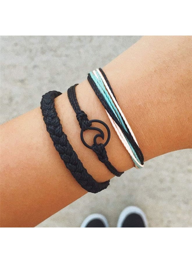 Generic - Starain Vsco Metal Boho Handmade Waterproof Adjustable Braided String Wave Bracelets Set for Women - Image 1