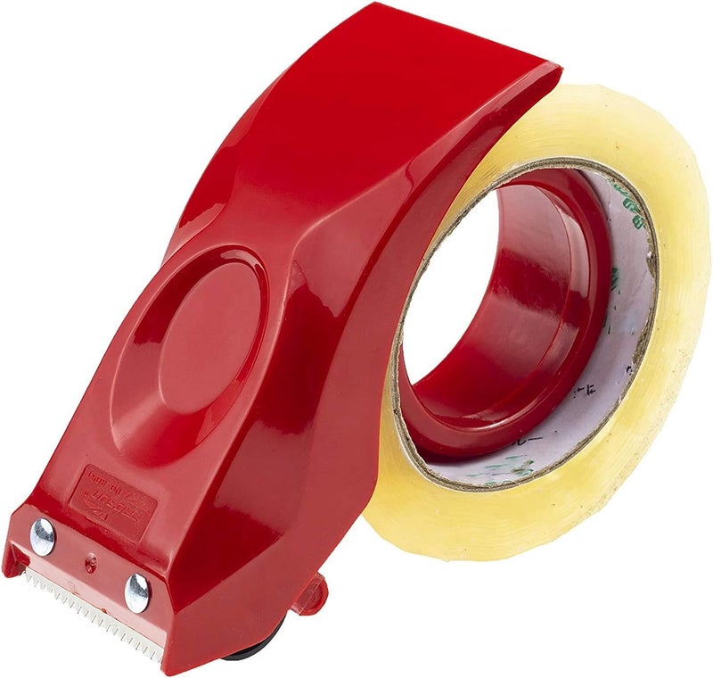 Prosun Easy-Mount 2 Inch Tape Gun Dispenser Packing Packaging Sealing Cutter Red Handheld Warehouse Tools - Image 1