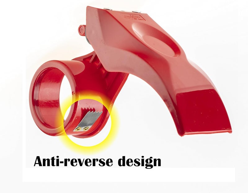 Prosun Easy-Mount 2 Inch Tape Gun Dispenser Packing Packaging Sealing Cutter Red Handheld Warehouse Tools - Image 2