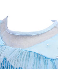 Hopscotch Hopscotch Girls Sequin Embellished Maxi Gown In Blue Color For Ages 2-3 Years  - Image 5